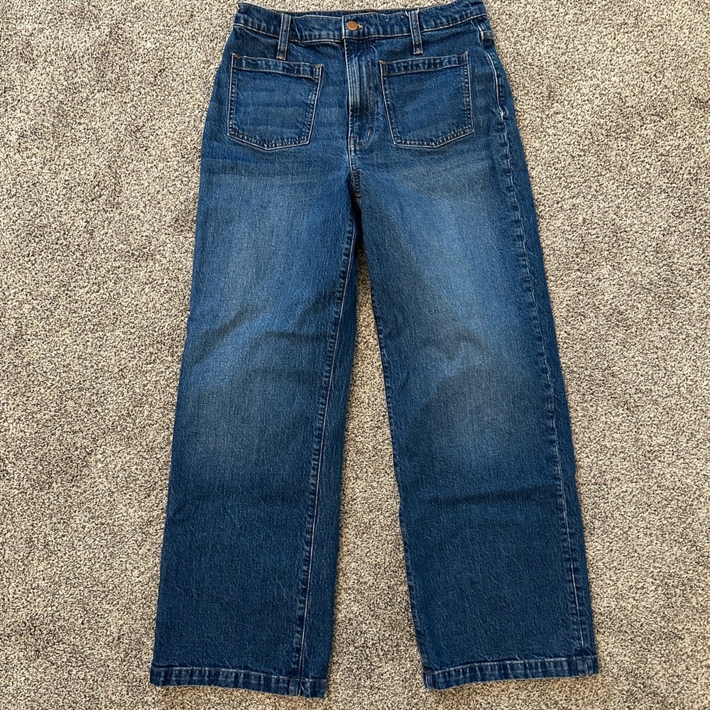 Madewell The Perfect Vintage Wide-Leg Jean Jeans - great wash and color - 30